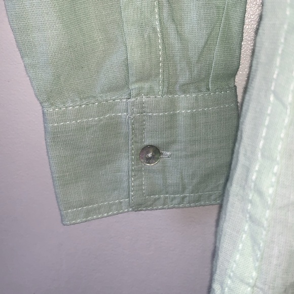 Lola River Button Down Shirt- Light Green - Picture 3 of 10